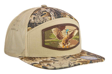 Mallard Woven Patch Old School Camo Hat. 7-Panel Modern Flat Bill Cap. Richardson 168 Trucker Snapback Hat. Zep-Pro Trucker Hat. Duck Cap