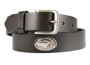 Southern Miss Eagles Men's Collegiate Leather Belt - Casual Belt in Brown, Gray, Black Colors - Gameday College Belt - SMU Gift Merch -