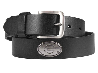 Georgia Bulldogs Men's Collegiate Brown Leather Concho Belt.