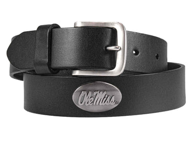 Ole Miss Rebels Men's Collegiate Brown Leather Concho Belt.