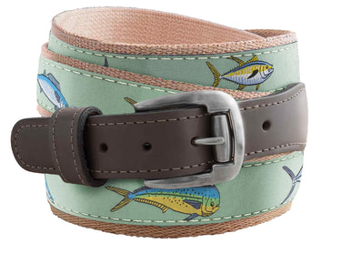 Offshore Slam Men's Action Fishing Turquoise Ribbon Belt.