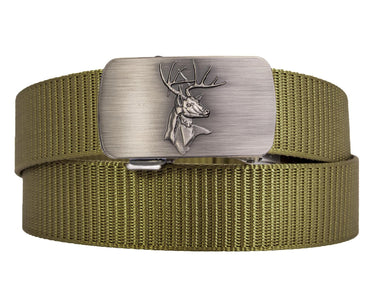 Buck Cut-to-Size Belt with Gunmetal Clamp Buckle - Six Color Poly Webbing