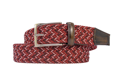 Braided Collegiate Golf Garnet and Black Stretch Belt.