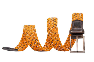 Braided Collegiate Golf Orange and Gray Stretch Belt.