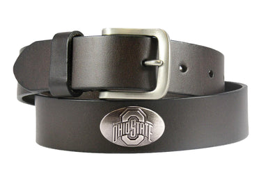 Ohio State Buckeyes Kids Collegiate Brown Leather Belt With Metal Emblems - Sizes S,M,L,XL