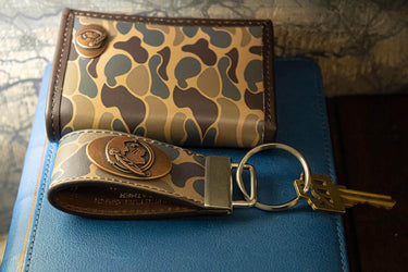Florida State Seminoles Old School Camo Leather Loop Keychain.