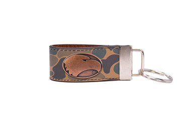 Georgia Southern Eagles Old School Camo Leather Loop Keychain.