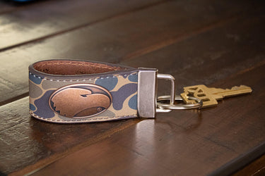Georgia Southern Eagles Old School Camo Leather Loop Keychain.