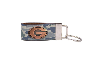 Georgia Bulldogs Old School Camo Leather Loop Keychain.