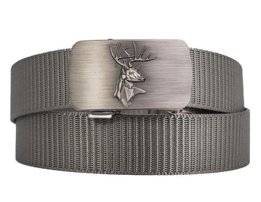 Buck Cut-to-Size Belt with Gunmetal Clamp Buckle - Six Color Poly Webbing