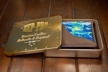 Dolphin Mahi Men's Bifold Woven Patch Leather Wallet.