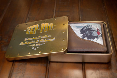 Turkey Men's Bifold Woven Patch Leather Wallet.