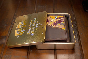 Mallard Men's Trifold Woven Patch Leather Wallet.