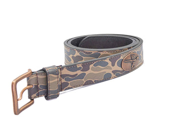 Lab Old School Camo Leather Belt - Antique Copper Logo