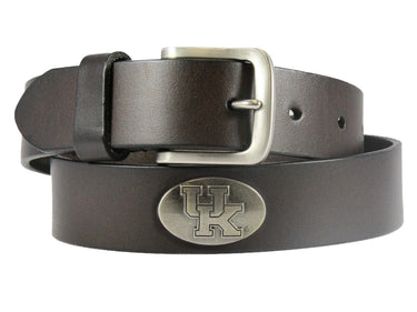 Kentucky Wildcats Kids Collegiate Brown Leather Belt With Metal Emblems - Sizes S,M,L,XL