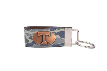 Tennessee Vols Old School Camo Leather Loop Keychain.