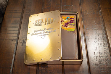 Mallard Men's Secretary Tall Woven Patch Leather Wallet.