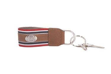 South Carolina Gamecocks Collegiate Grosgrain Ribbon Key Chain with Leather Accent and Silver Emblem.