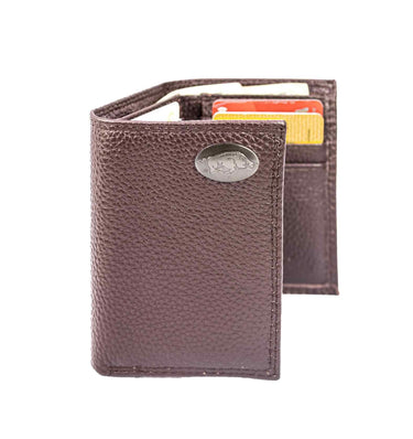 Arkansas Razorbacks Pebble Grain Leather Wallet – Bifold, Trifold, Tall Roper & Slim Front Pocket – Black or Brown – Executive Style