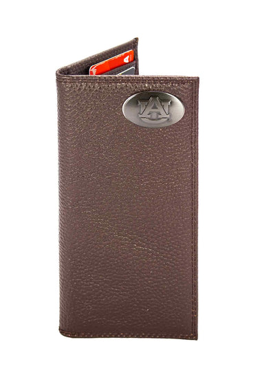 Auburn Tigers Pebble Grain Leather Wallet – Bifold, Trifold, Tall Roper & Slim Front Pocket – Black or Brown – Executive Style