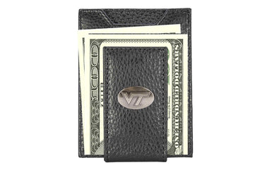 Virginia Tech Hokies Pebble Grain Leather Wallet – Bifold, Trifold, Tall Roper & Slim Front Pocket – Black or Brown – Executive Style