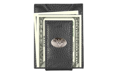 West Virginia Mountaineers Pebble Grain Leather Wallet – Bifold, Trifold, Tall Roper & Slim Front Pocket – Black or Brown – Executive Style
