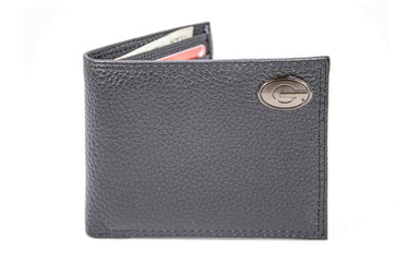 Georgia Bulldogs Pebble Grain Leather Wallet – Bifold, Trifold, Tall Roper & Slim Front Pocket – Black or Brown – Executive Style