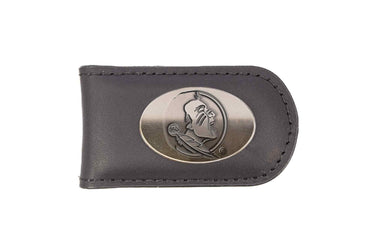 Florida State Seminoles Leather Magnetic Money Clip Wallet - Silver Emblem Fan Gift - 6 Colors