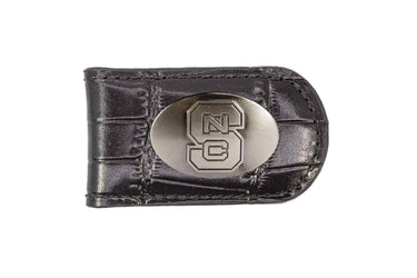 North Carolina State Wolfpack Leather Magnetic Money Clip Wallet - Silver Emblem Fan Gift - 6 Colors
