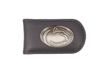 Penn State Nittany Lions Leather Magnetic Money Clip Wallet - Silver Emblem Fan Gift - 6 Colors
