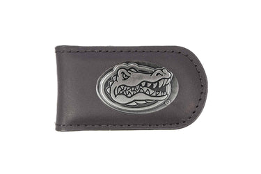 Florida Gators Leather Magnetic Money Clip Wallet - Silver Emblem Fan Gift - 6 Colors