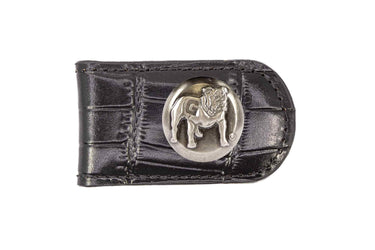 Georgia Bulldogs Leather Magnetic Money Clip Wallet - Silver Emblem Fan Gift - 6 Colors