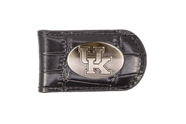 Kentucky Wildcats Leather Magnetic Money Clip Wallet - Silver Emblem Fan Gift - 6 Colors