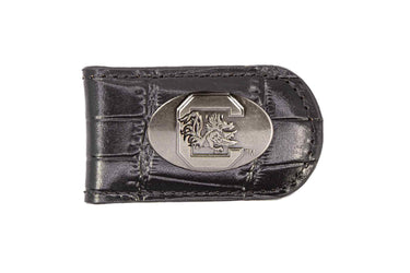 South Carolina Gamecocks Leather Magnetic Money Clip Wallet - Silver Emblem Fan Gift - 6 Colors