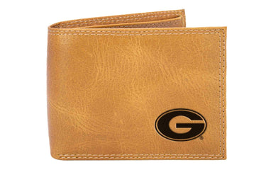 Georgia Bulldogs Collegiate Embossed Leather Wallet – Tan or Gray – Bifold, Trifold & Tall Roper Styles.