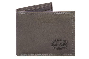 Florida Gators Collegiate Embossed Leather Wallet – Tan or Gray – Bifold, Trifold & Tall Roper Styles.