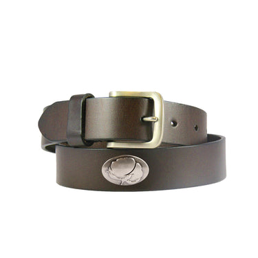 Cotton Boll Kids Leather Brown Belt – Youth Fishing Belt with Emblem S-XL