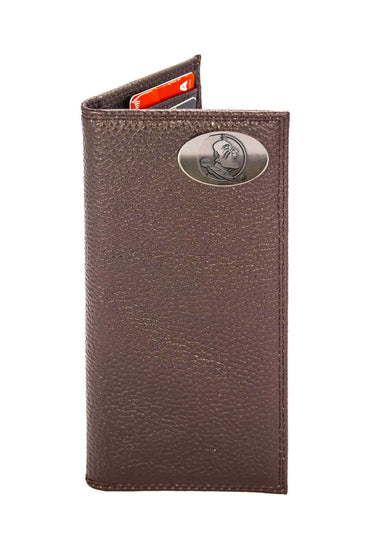 Florida State Seminoles Pebble Grain Leather Wallet – Bifold, Trifold, Tall Roper & Slim Front Pocket – Black or Brown – Executive Style