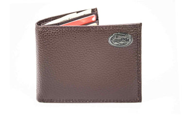 Florida Gators Pebble Grain Leather Wallet – Bifold, Trifold, Tall Roper & Slim Front Pocket – Black or Brown – Executive Style