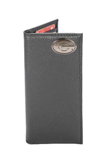 Georgia Bulldogs Pebble Grain Leather Wallet – Bifold, Trifold, Tall Roper & Slim Front Pocket – Black or Brown – Executive Style