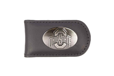 Ohio State Buckeyes Leather Magnetic Money Clip Wallet - Silver Emblem Fan Gift - 6 Colors