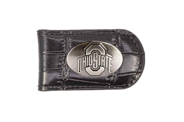 Ohio State Buckeyes Leather Magnetic Money Clip Wallet - Silver Emblem Fan Gift - 6 Colors