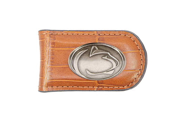 Penn State Nittany Lions Leather Magnetic Money Clip Wallet - Silver Emblem Fan Gift - 6 Colors