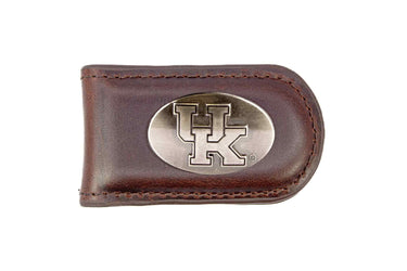Kentucky Wildcats Leather Magnetic Money Clip Wallet - Silver Emblem Fan Gift - 6 Colors