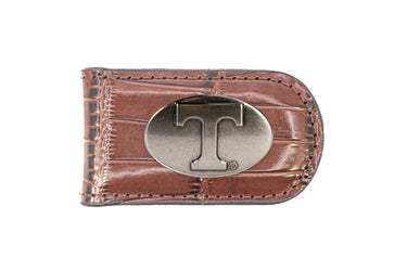 Tennessee Vols Leather Magnetic Money Clip Wallet - Silver Emblem Fan Gift - 6 Colors