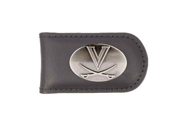Virginia Cavaliers Leather Magnetic Money Clip Wallet - Silver Emblem Fan Gift - 6 Colors