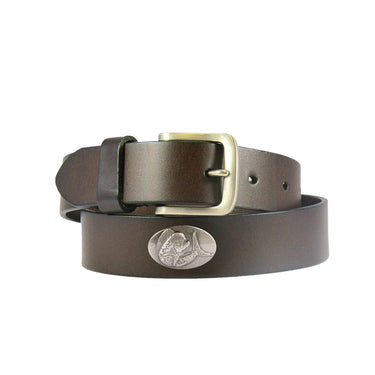 Dolphin Mahi Kids Leather Brown Belt – Youth Fishing Belt with Emblem S-XL
