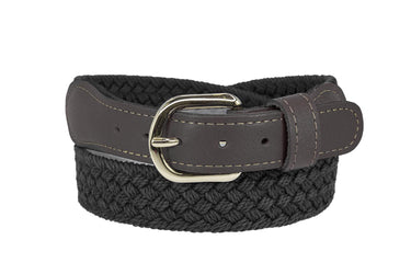 Mens Braided Cotton Belt | Woven Belt with Leather Tabs | Solid Brass Buckle