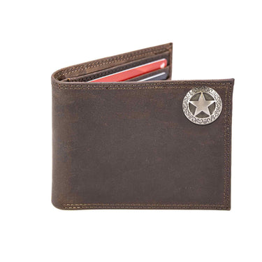 Texas Star Leather Bifold Wallet for Men | Full Grain Leather Wallet | Gift for Him