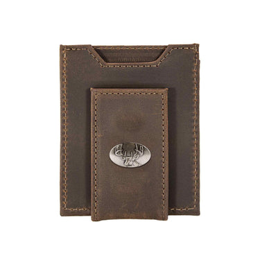 Buck Magnetic Leather Wallet | Slim Front Pocket Card Holder | Minimalist Clip Wallet